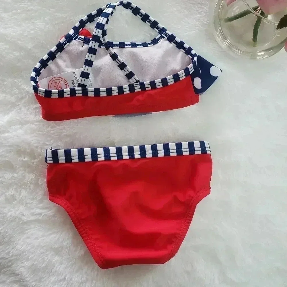 Wonder Nation Polka Dot/Stripe Bikini